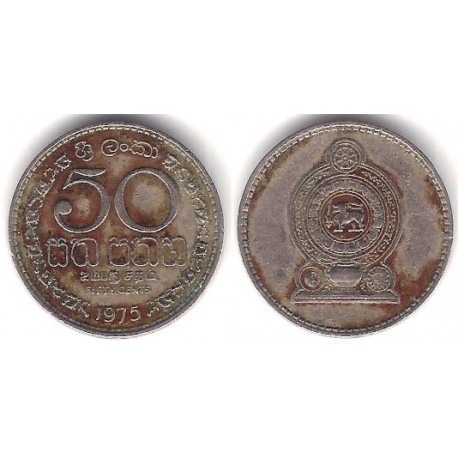 (135.1) Sri Lanka. 1975. 50 Cents (MBC) Manchas