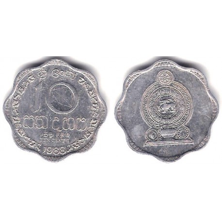 (140a) Sri Lanka. 1988. 10 Cents (MBC)