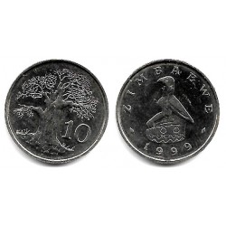 (3) Zimbabue. 1999. 10 Cents (SC)