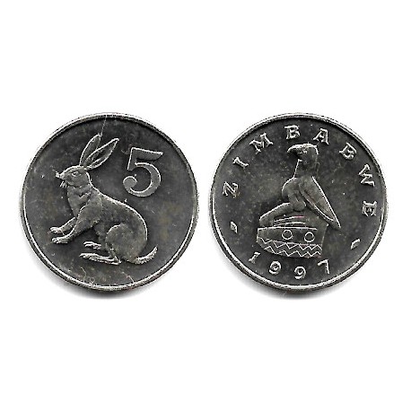 (2) Zimbabue. 1997. 5 Cents (SC)