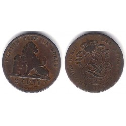 (35.1) Bélgica. 1875. 2 Cents (BC)