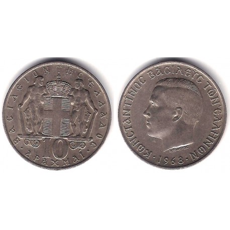 (96) Grecia. 1968. 10 Drachma (MBC)