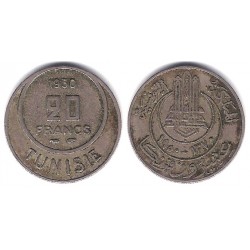 (274) República Tunecina. 1950. 20 Francs (MBC)