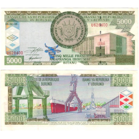 (42a) Burundi. 1999. 5000 Francs (EBC)