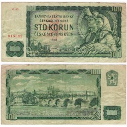 (91k) Checoslovaquia. 1961. 100 Korun (MBC) Mancha