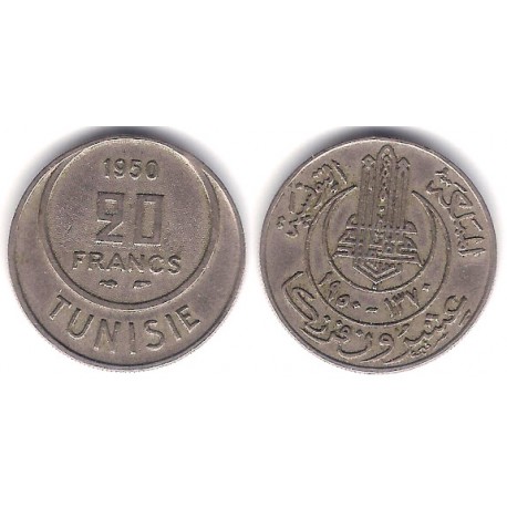 (Y274) República Tunecina. 1950. 20 Francs (MBC)