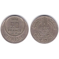 (274) República Tunecina. 1950. 20 Francs (MBC)