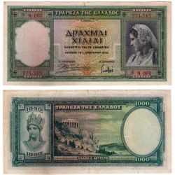 (110) Grecia. 1939. 1000 Drachma (MBC)