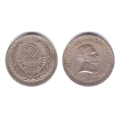 (33) Uruguay. 1953. 2 Centesimos (MBC)