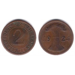 (31) Imperio Alemán (Weimar). 1924(A). 2 Rentenpfennig (MBC)