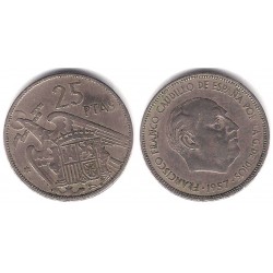 Estado Español. 1957*(64). 25 Pesetas (BC)