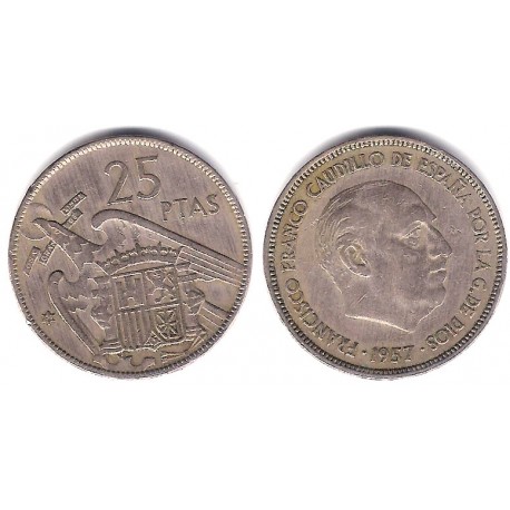 Estado Español. 1957*(64). 25 Pesetas (BC)