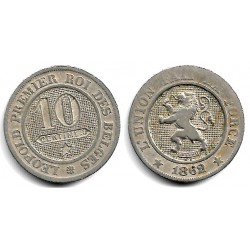 (22) Bélgica. 1862. 10 Centimes (BC+/BC)