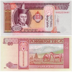 (63f) Mongolia. 2011. 20 Togrog (SC)