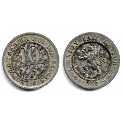 (22) Bélgica. 1862. 10 Centimes (MBC/MBC-)