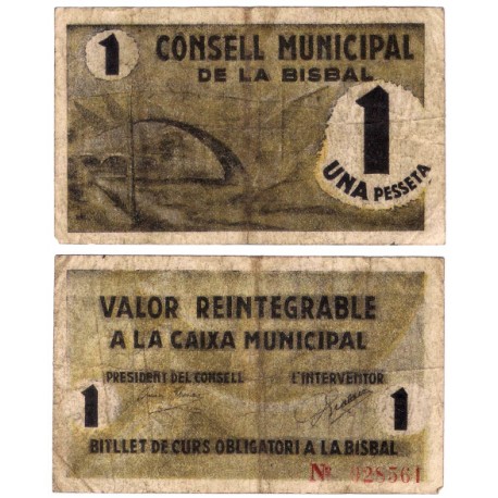 La Bisbal. 1937. 1 Peseta (BC)