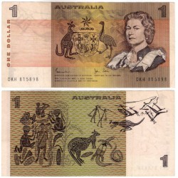 (42d) Australia. 1974-83. 1 Dollar (MBC+) Esquina con rotura