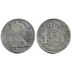 Carlos III. 1778. 8 Reales (BC) (Plata) Ceca de Potosí PR. Resellos Chinos