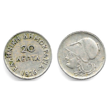 (67) Grecia. 1926. 20 Lepta (MBC)