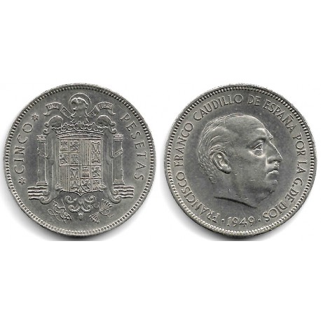 Estado Español. 1949*(19-50). 5 Pesetas (MBC+)