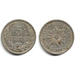 (21) Uruguay. 1909. 5 Centesimos (MBC-)