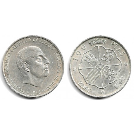 Estado Español. 1966*(19-70). 100 Pesetas (MBC+) (Plata)