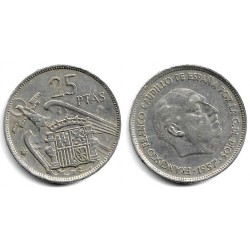 Estado Español. 1957*(70). 25 Pesetas (MBC)