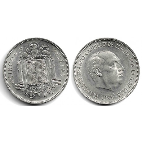 Estado Español. 1949*(19-50). 5 Pesetas (MBC+)