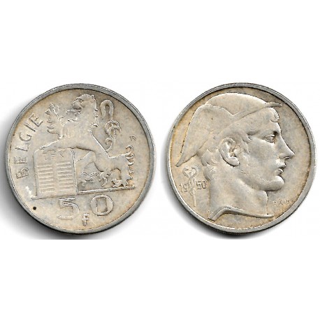 (137) Bélgica. 1950. 50 Francs (MBC) (Plata)