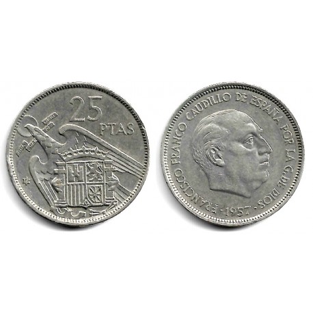 Estado Español. 1957*(72). 25 Pesetas (MBC)