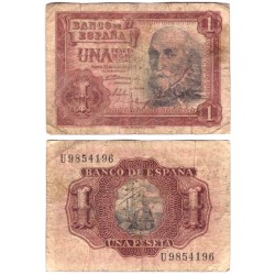 Estado Español. 1953. 1 Peseta (BC/BC-) Serie U