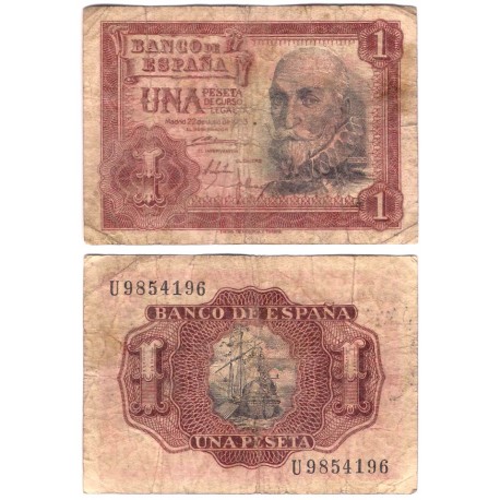 Estado Español. 1953. 1 Peseta (BC/BC-) Serie U