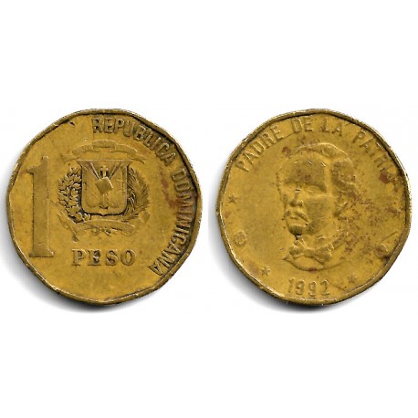 (80.2) República Dominicana. 1992. 1 Peso (BC)