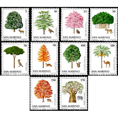 San Marino. 1979. Serie de 10 Valores (Nuevo) Flora y Fauna