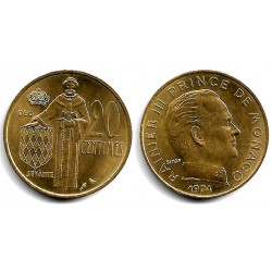 (143) Mónaco. 1974. 20 Centimes (EBC)