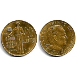 (143) Mónaco. 1975. 20 Centimes (EBC)