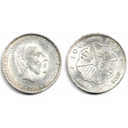 Estado Español. 1966*(19-67). 100 Pesetas (EBC-) (Plata)