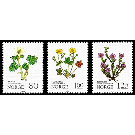 Noruega. 1979. Serie de 3 Valores (Nuevo) Flora