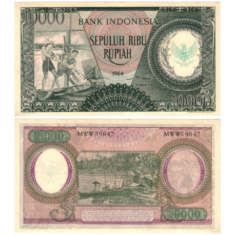 (101b) Indonesia. 1964. 10000 Rupiah (SC)