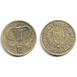 (55.3) Chipre. 1994. 5 Cents (EBC)