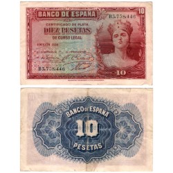 España. 1935. 10 Pesetas (MBC) Serie B