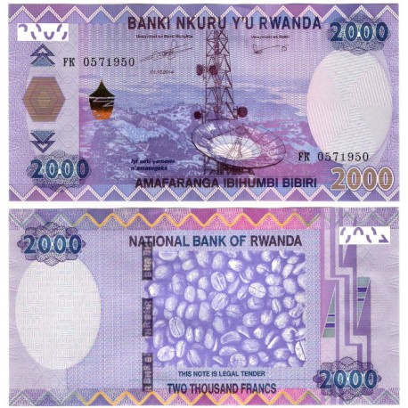 (40) Ruanda. 2014. 2000 Francs (SC)