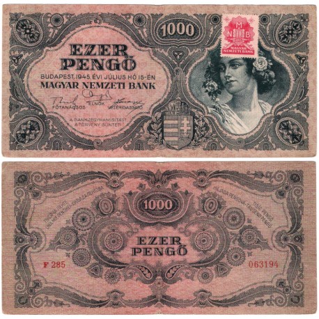 (118b) Hungría. 1945. 1000 Pengo (MBC+)