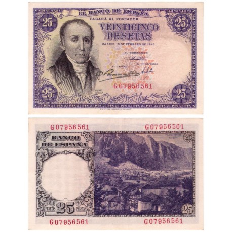 Estado Español. 1946. 25 Pesetas (EBC+/SC-) Serie G