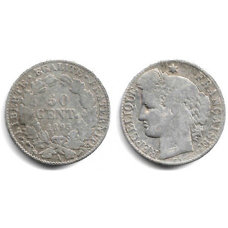 (834.1) Francia. 1895(A). 50 Centimes (MBC-) (Plata)