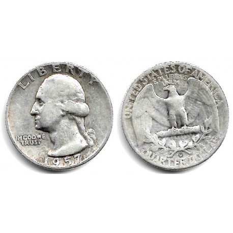 (164) Estados Unidos de América. 1957(D). Quarter Dollar (BC) (Plata)