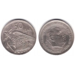 Estado Español. 1957*(58). 50 Pesetas (BC/BC+)