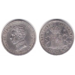 Alfonso XIII. 1904*(1-0). 50 Céntimos (EBC) (Plata) Ceca de Madrid PC-V