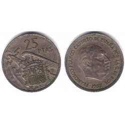 Estado Español. 1957*(64). 25 Pesetas (BC)