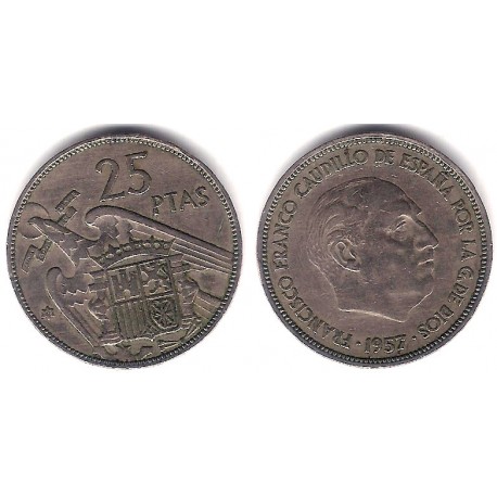 Estado Español. 1957*(64). 25 Pesetas (BC)